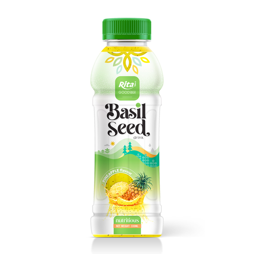 330 PET BOTTLE BASIL SEED WITH PINEAPPLE JUICE