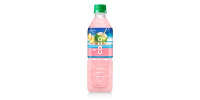 Coconut water with peach flavor  500ml Pet bottle