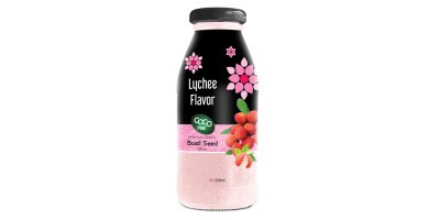 basil seed with lychee flavor 250ml glass bottle  from RITA EU