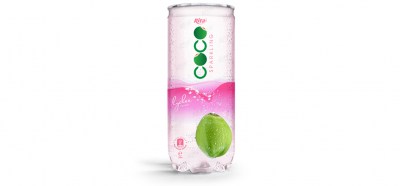 Sparking coconut water with lychee flavor 250ml Pet can