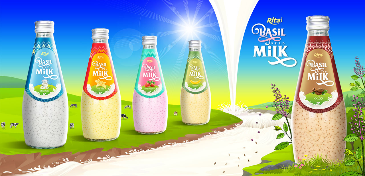 Coffee basil seed milk 290ml from Juice