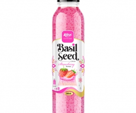 300 GLASS BOTTLE BASIL SEED WITH  STRAWBERRY